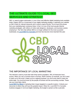 THE ULTIMATE GUIDE TO LOCAL SEO SERVICES AND STRATEGY
