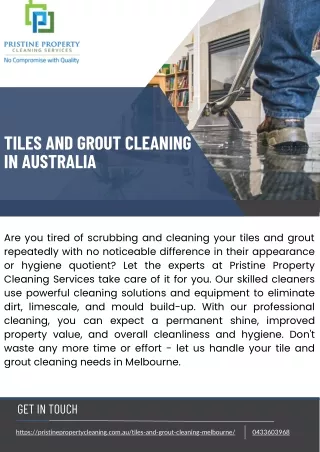 Tiles And Grout Cleaning in Australia