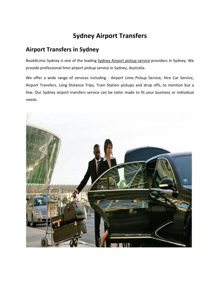 sydney airport transfers