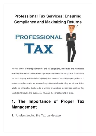 professional tax services ensuring compliance