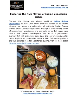 Exploring the Rich Flavors of Indian Vegetarian Dishes