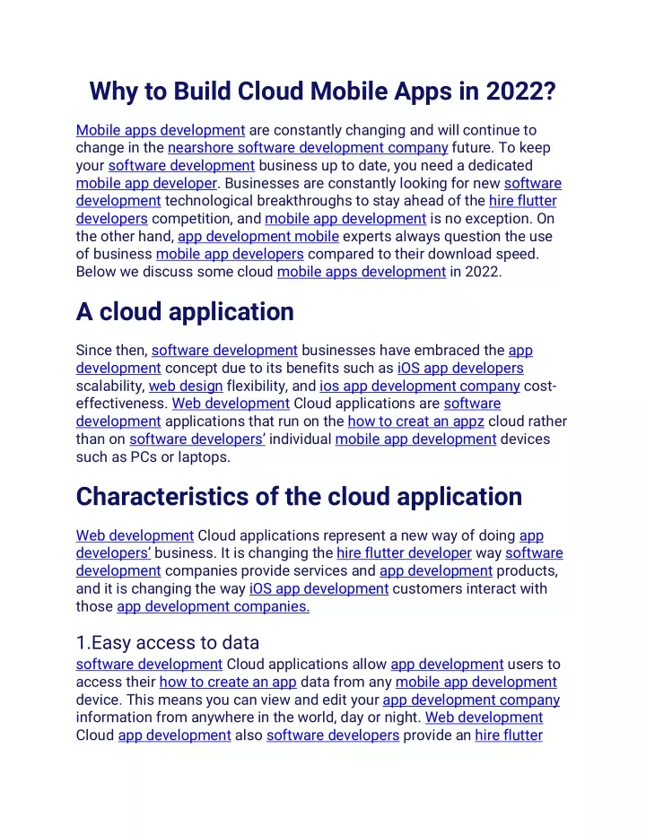 why to build cloud mobile apps in 2022