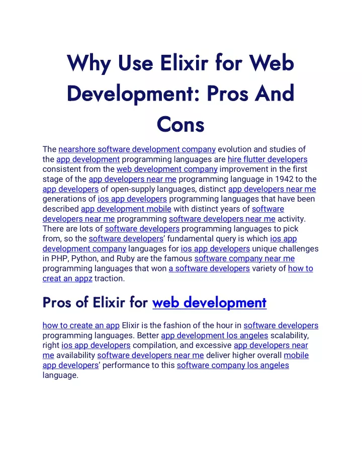 why use elixir why use elixir for development