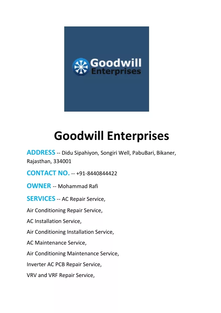goodwill enterprises