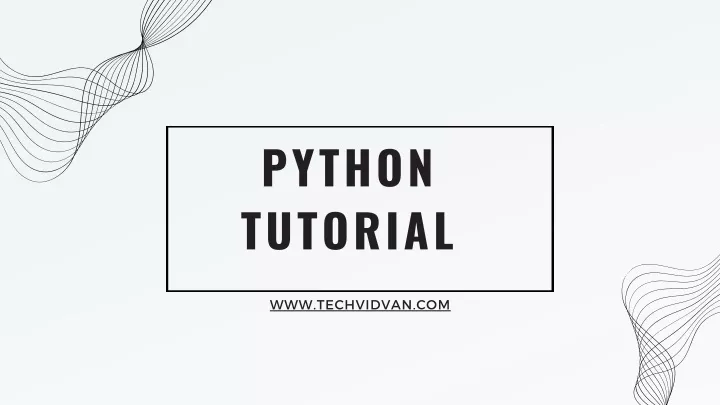 python tutorial