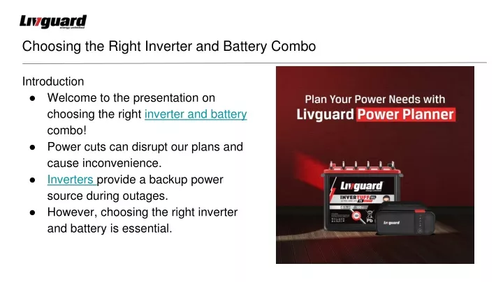 choosing the right inverter and battery combo