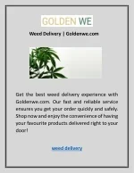 Weed Delivery | Goldenwe.com - slide 1