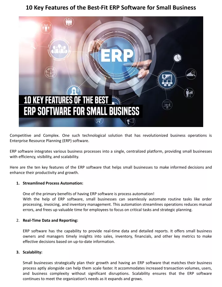 10 key features of the best fit erp software