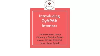 GyAPAK Interiors - Timeless Interior Design Expertise