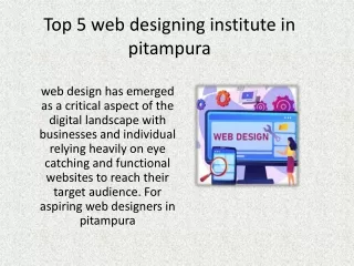Top 5 web designing institute in pitampura