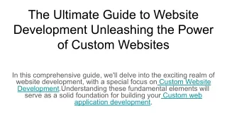 the ultimate guide to website development