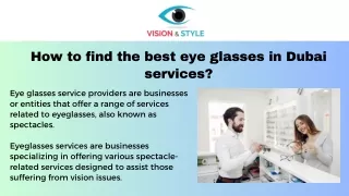 How to find the best eye glasses in Dubai services