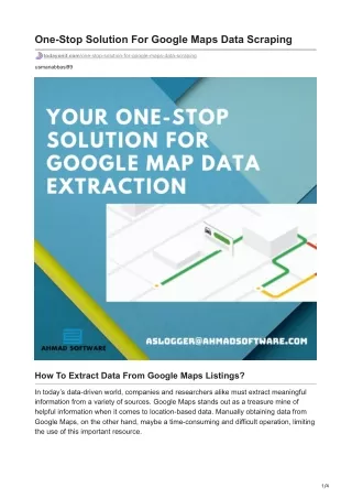 one stop solution for google maps data scraping