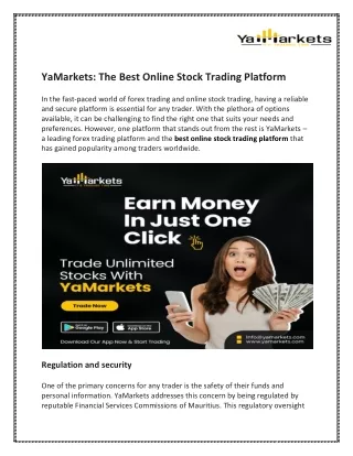YaMarkets: The Best Online Stock Trading Platform