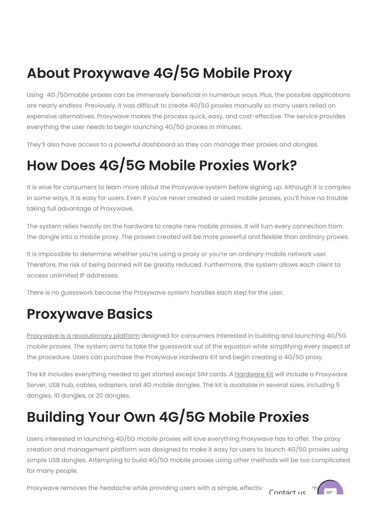 about proxywave 4g 5g mobile proxy