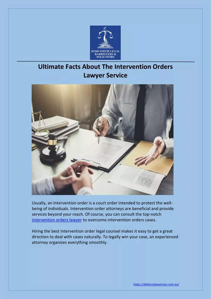 ultimate facts about the intervention orders