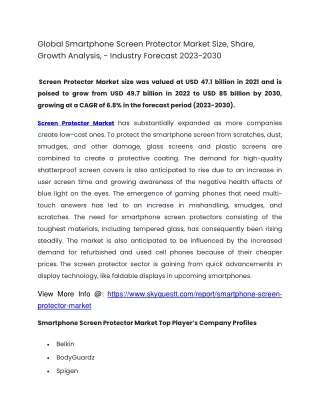 global smartphone screen protector market size