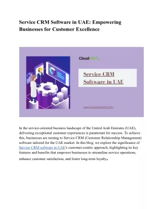 service crm software in uae empowering businesses