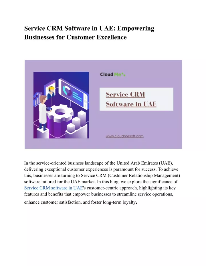 service crm software in uae empowering businesses