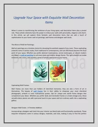 Upgrade Your Space with Exquisite Wall Decoration Items