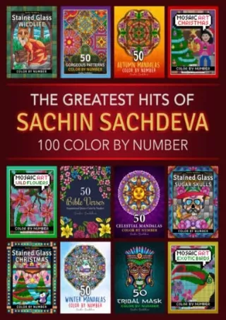get [PDF] Download The Greatest Hits of Sachin Sachdeva: 100 Color by Number Adult Coloring Pages from best selling book