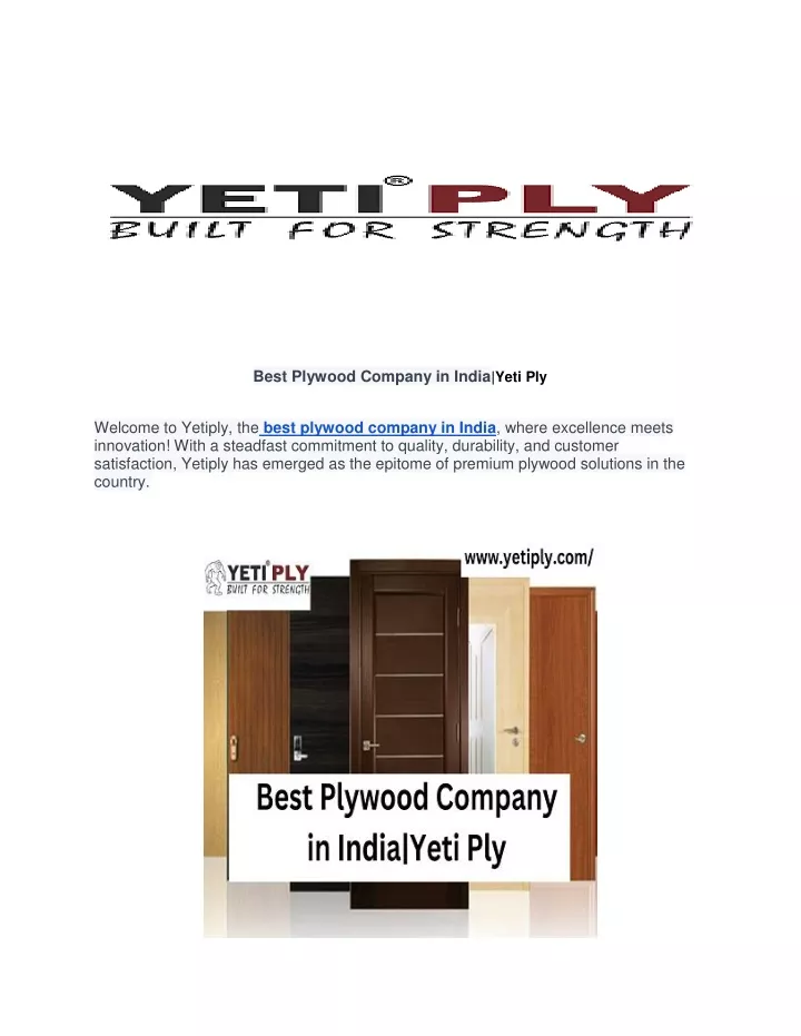 best plywood company in india yeti ply