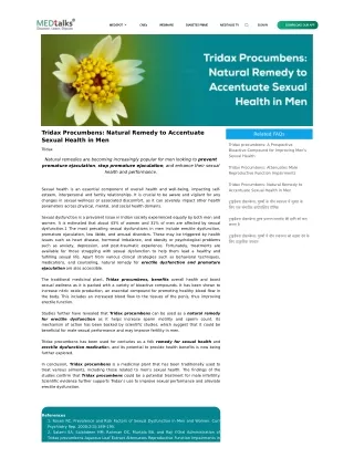 Tridax Procumbens: Natural Remedy to Accentuate Sexual Health in Men