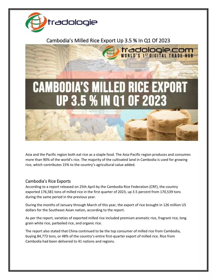 cambodia s milled rice export