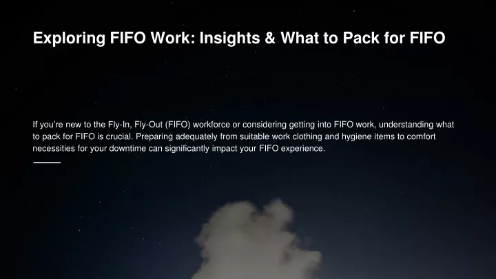 exploring fifo work insights what to pack for fifo