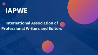 IAPWE(International Association of Professional Writers and Editors)