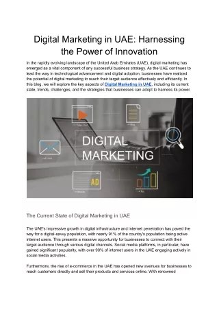 Enhance Sales with Successful Digital Marketing in UAE