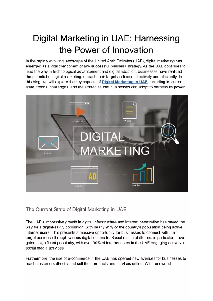 digital marketing in uae harnessing the power
