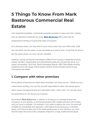 How To Know Commercial Real Estate Business