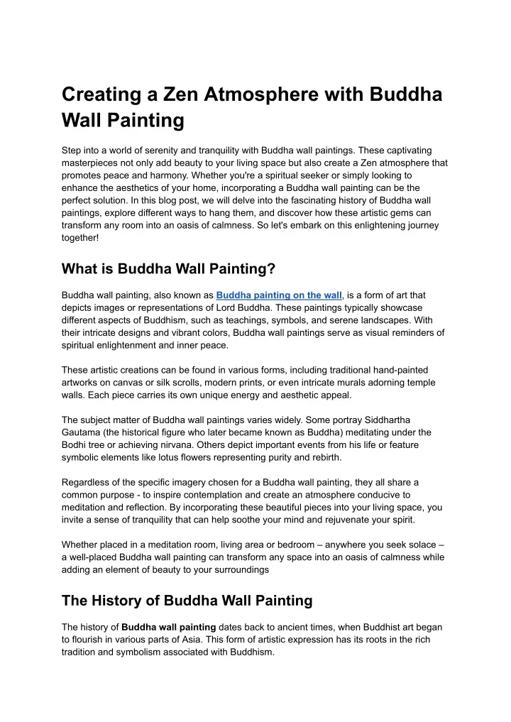 creating a zen atmosphere with buddha wall
