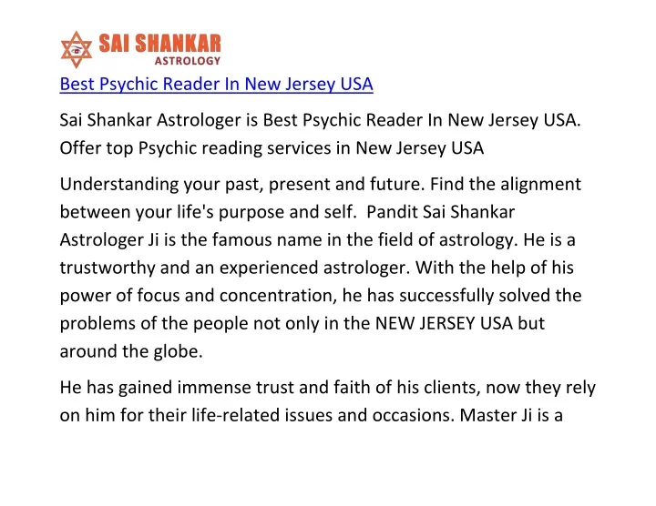 best psychic reader in new jersey usa