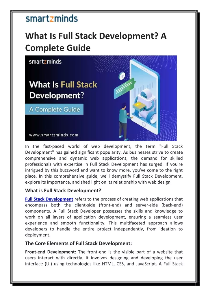 what is full stack development a complete guide