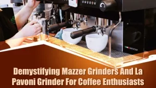 Demystifying Mazzer Grinders And La Pavoni Grinder For Coffee Enthusiasts