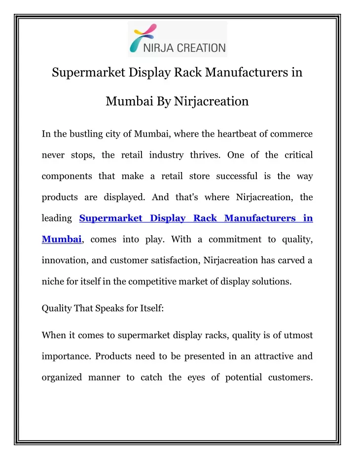 supermarket display rack manufacturers in