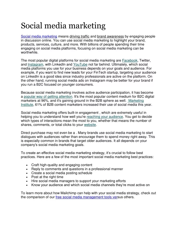 social media marketing