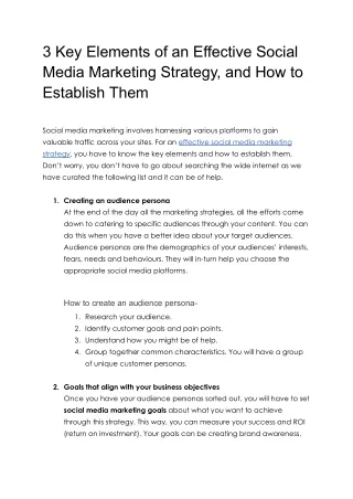 3 key elements of an effective social media