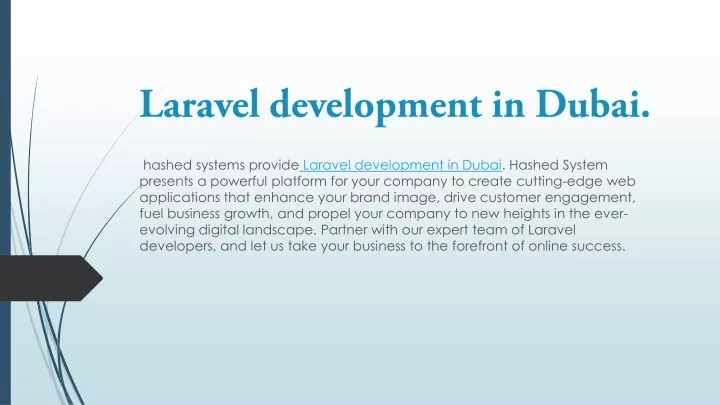 laravel development in dubai