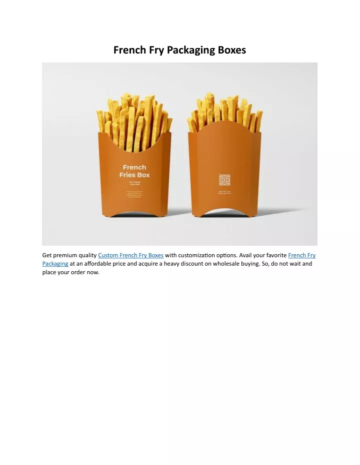 french fry packaging boxes