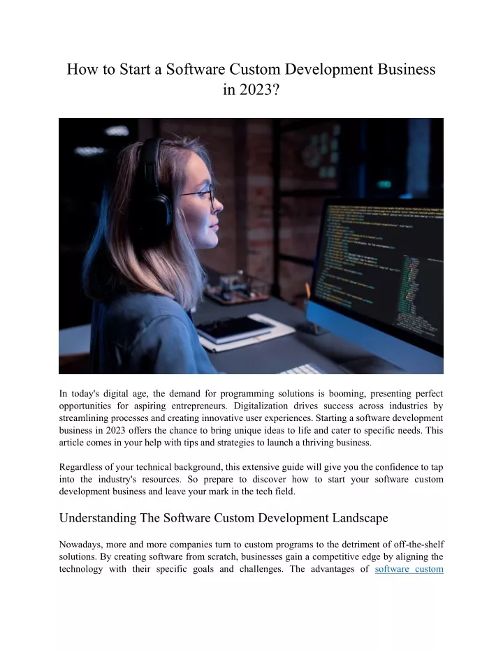 how to start a software custom development