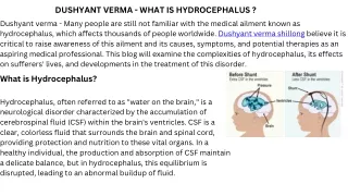 DUSHYANT VERMA - WHAT IS HYDROCEPHALUS