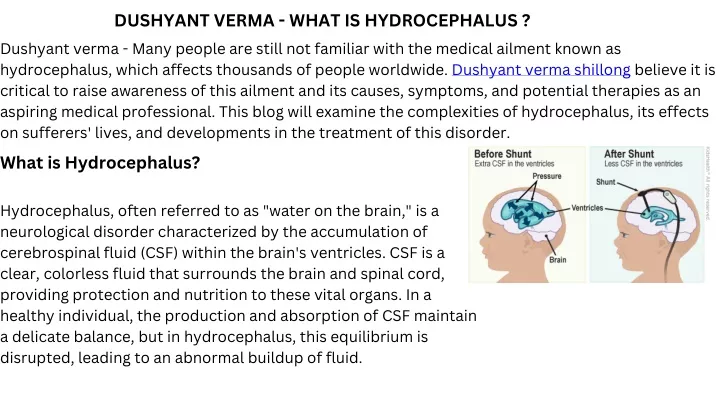 dushyant verma what is hydrocephalus