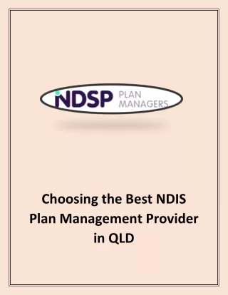 Choosing the Best NDIS Plan Management Provider in QLD