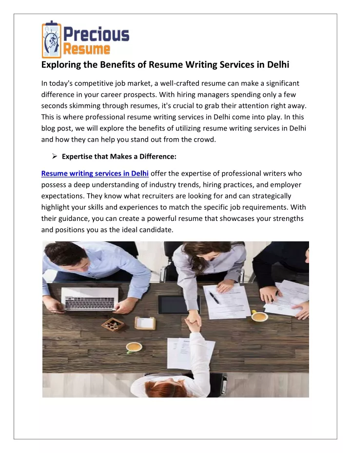 exploring the benefits of resume writing services