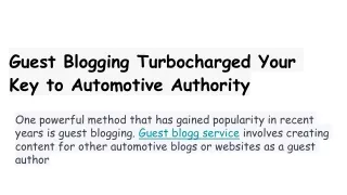 Guest Blogging Turbocharged Your Key to Automotive Authority