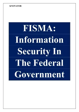 FISMA-Information Security In The Federal Government