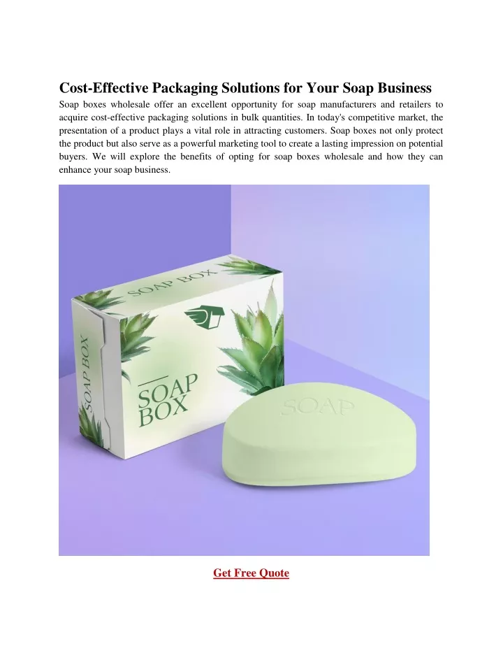 cost effective packaging solutions for your soap